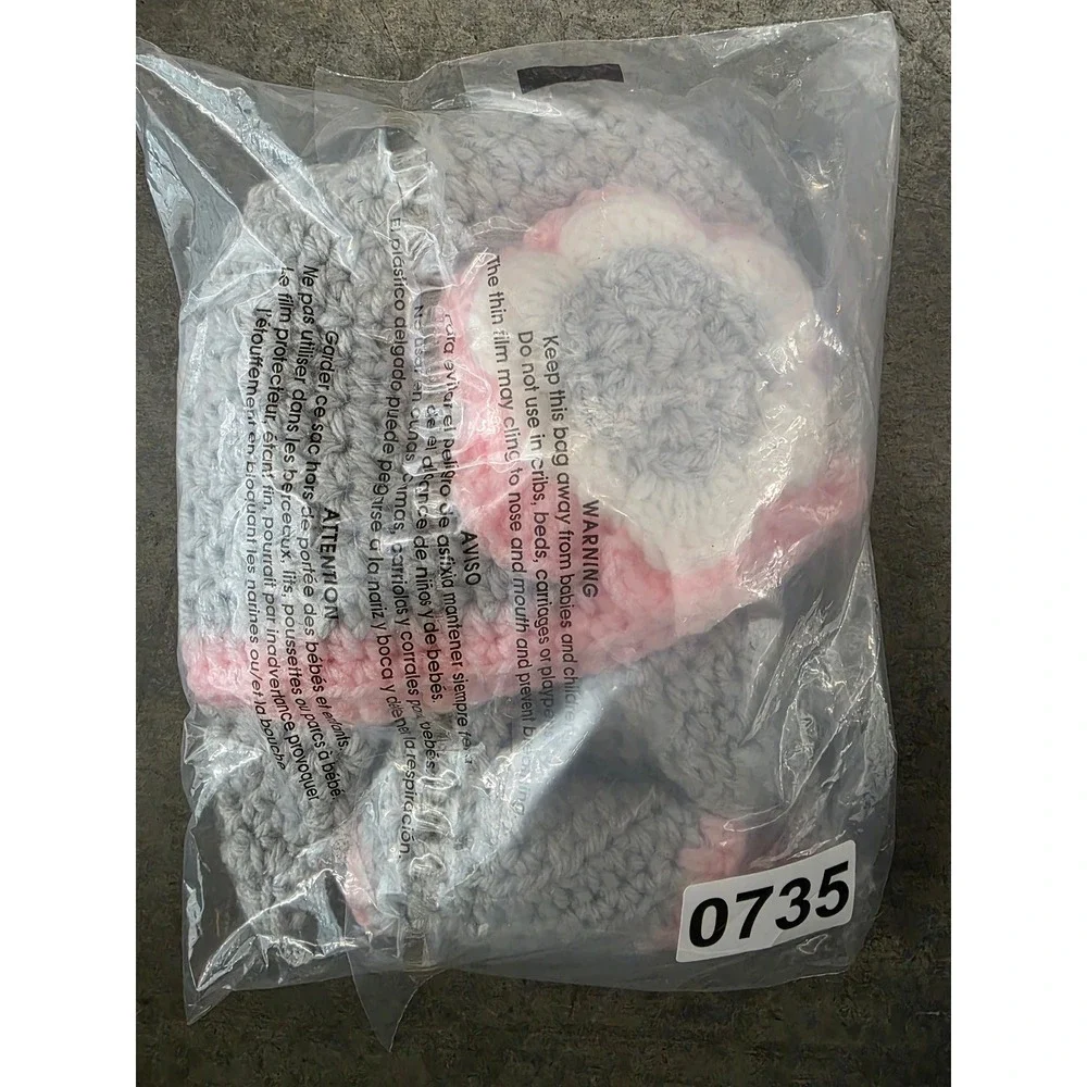 NEW Baby Girl Easter Bunny Rabbit Crochet Hat Diaper Cover Photo Prop Outfit Set